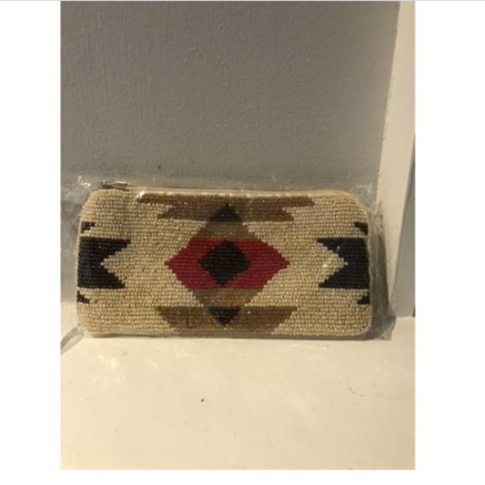 Hand beaded NEW Vintage Clutch Wallet